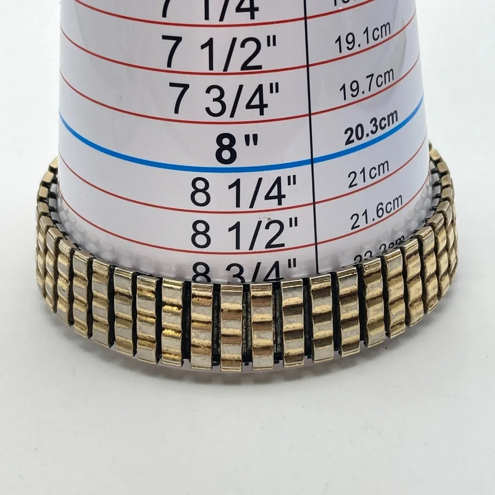 Vintage Timex Men's Tank Watch 25mm Gold Tone Striped Dial New Battery 7
